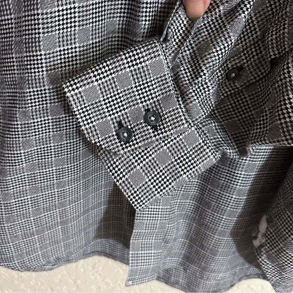 Robert Graham Black and White Plaid Houndstooth Button Down Shirt 2X - Picture 8 of 11